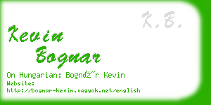 kevin bognar business card